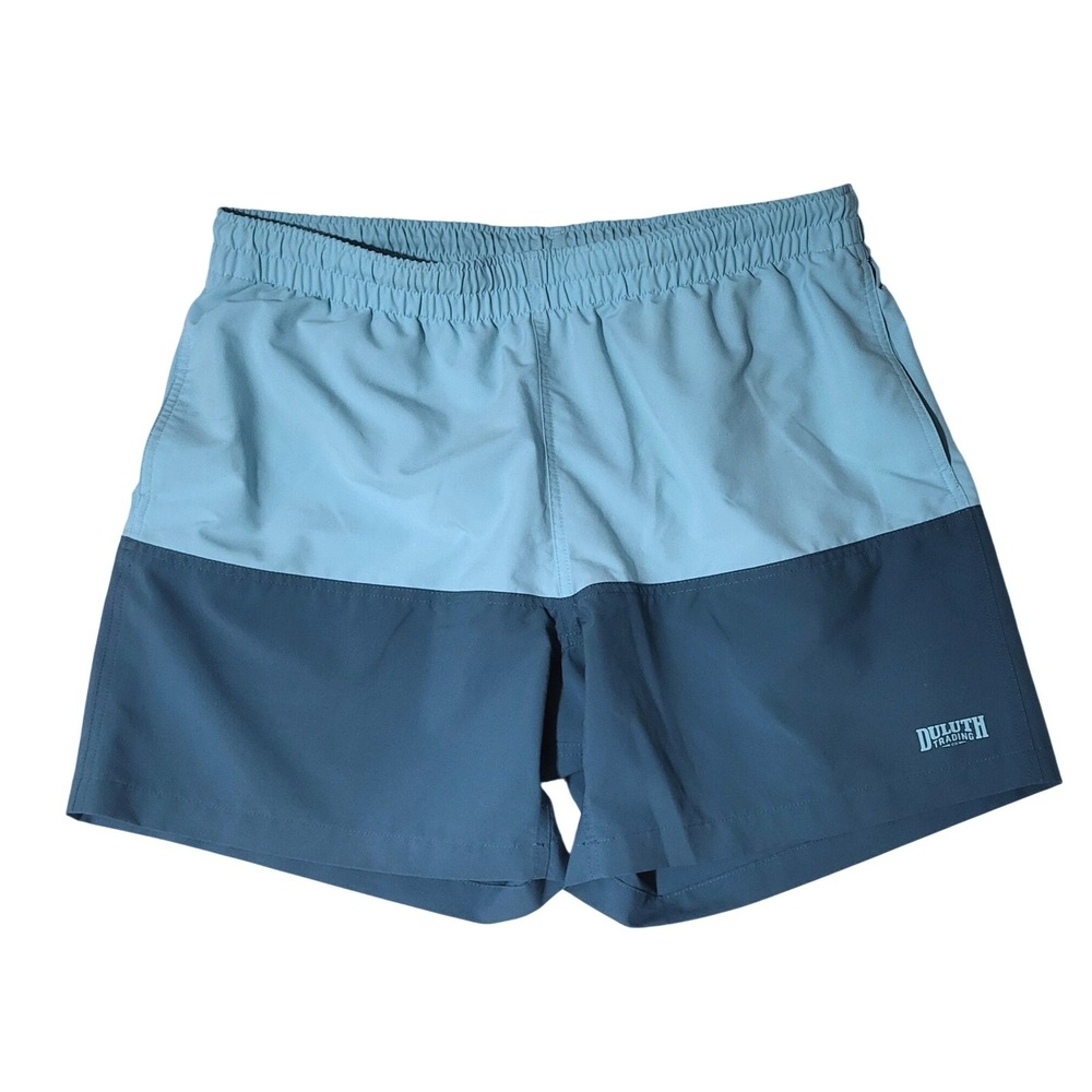 Duluth Trading Co Mens XL Genius Swim Trunks Color Block Shorts Liner Pockets